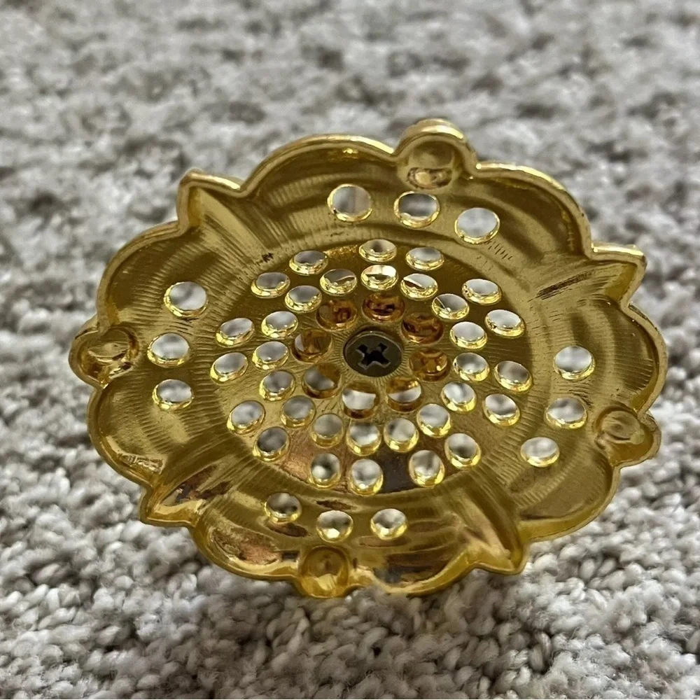 Gold Filigree Round Pen Holder Wedding Ceremony Funeral Guest Book - NO PEN